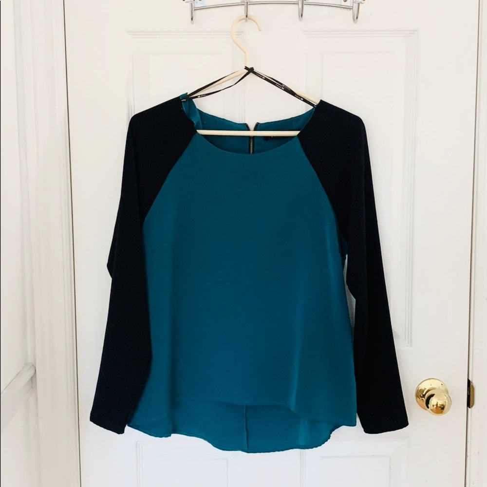Forever21 Teal Blue Long Sleeve Blouse